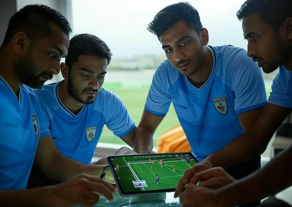 Indian fantasy football players strategizing on digital devices